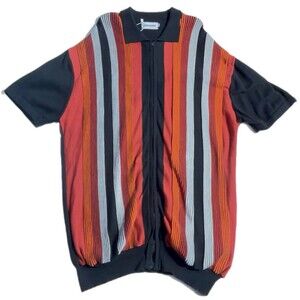 Oxknitstore short sleeve knit retro zip polo shirt Men’s Size XXXL